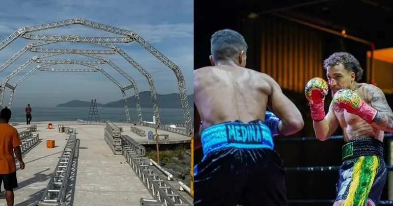 Cartão-postal de Balneário Camboriú recebe arena à beira-mar para disputa internacional de cinturão de boxe